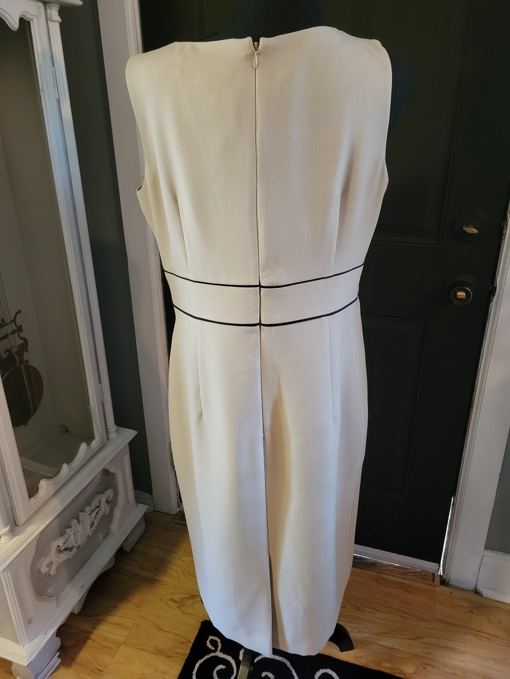 Kasper Beige Midi Dress with Black Trim Jacket - Picture 5 of 6